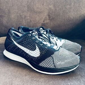 Nike Flyknit Racer Black White Volt 526628-011 Men's size 13 US 12 UK 47.5 EUR
